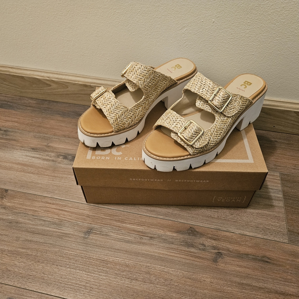 BC Footwear Tan Woven Sandals